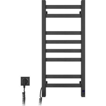 Elektrinis rankšluosčių džiovintuvas AVANGARD su termostatu, 105 W, 80 x 36 cm — juodas, kairinis