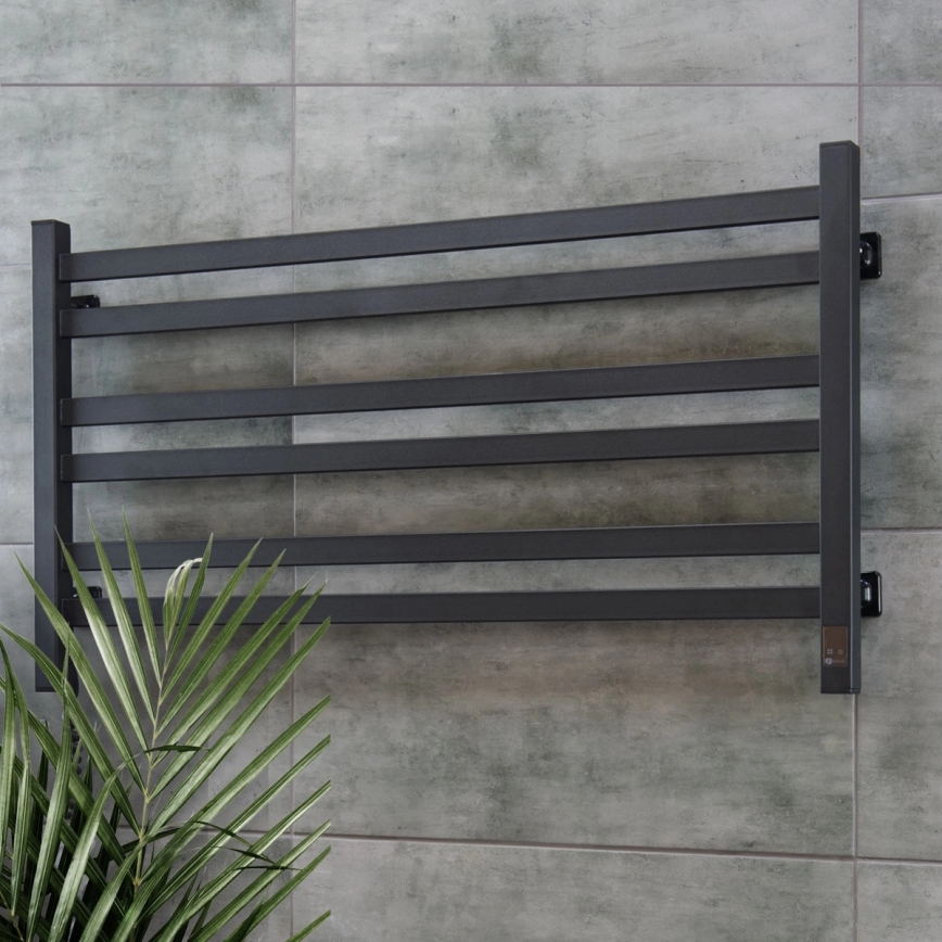 Elektrinis rankšluosčių džiovintuvas su termostatu AVANGARD 181 W 50x90 cm juodas kairinis