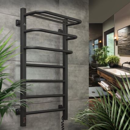 Elektrinis rankšluosčių džiovintuvas su termostatu FORTIS 155W 80x48 cm juodas dešinysis