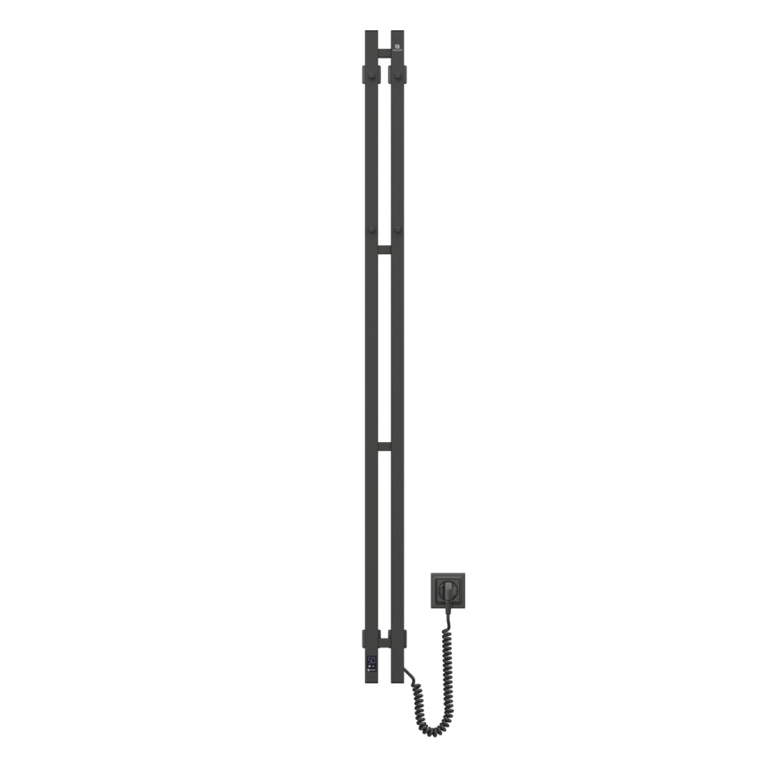 Elektrinis rankšluosčių džiovintuvas su termostatu SILOUETTE 106W 150x9 cm, juodos spalvos, dešinės pusės