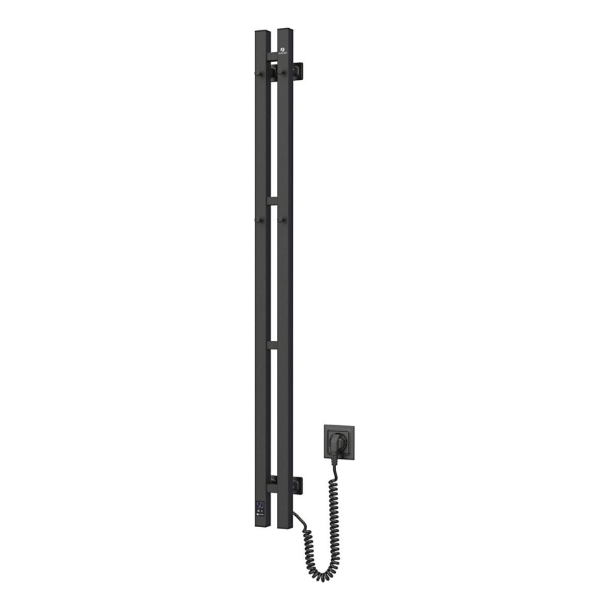 Elektrinis rankšluosčių džiovintuvas su termostatu SILOUETTE 187W/230V 120,6 cm IP44 juoda dešinė kampinis