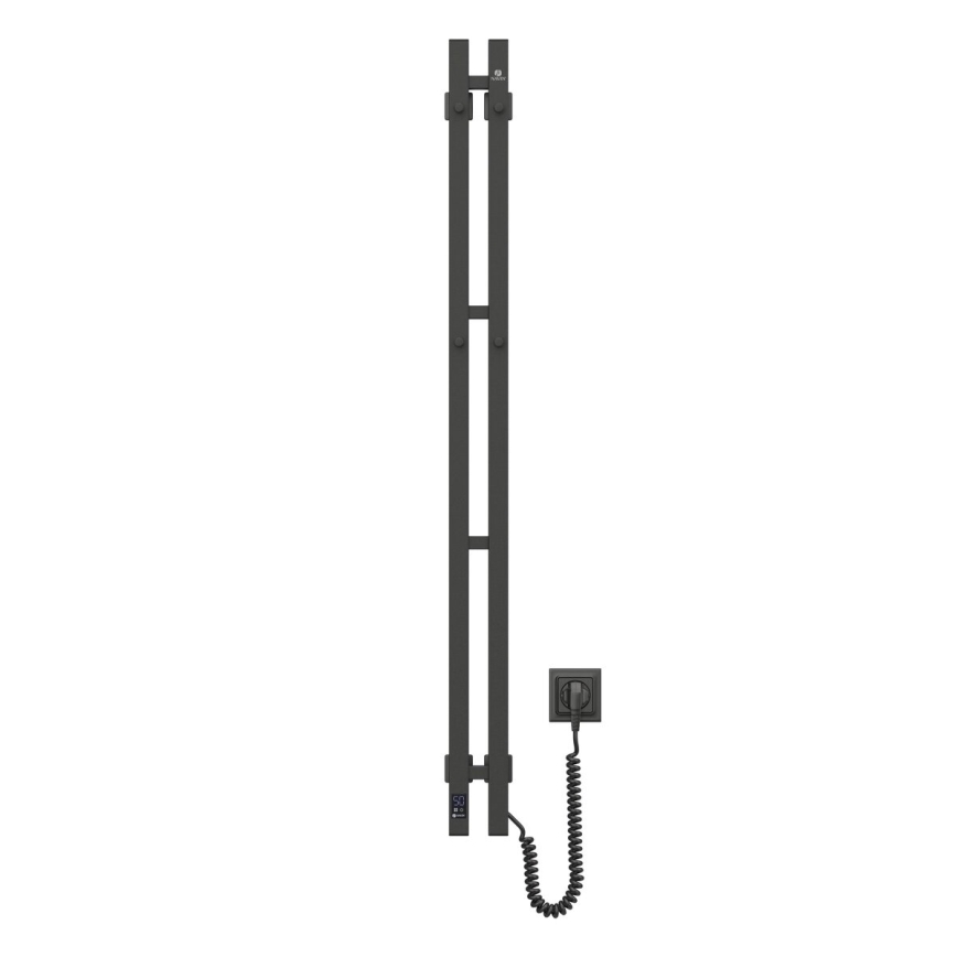 Elektrinis rankšluosčių džiovintuvas su termostatu SILOUETTE 187W/230V 120,6 cm IP44 juoda dešinė kampinis