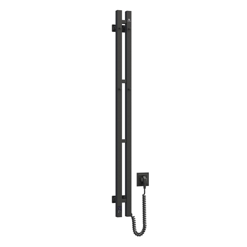 Elektrinis rankšluosčių džiovintuvas su termostatu SILOUETTE 187W/230V 120,6 cm IP44 juoda dešinė kampinis