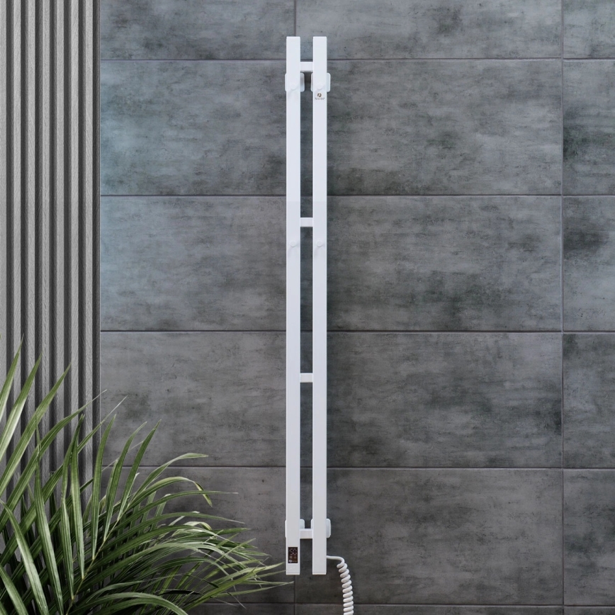 SILOUETTE elektrinis rankšluosčių džiovintuvas su termostatu, 200W/230V, 150,6 cm, IP44, baltas, dešininis