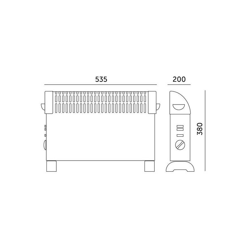 Elektrinis šildytuvas/konvektorius SONDO 750/1250/2000W/230V juodas