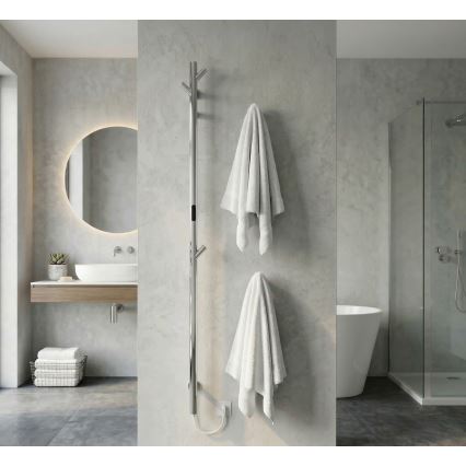 Elektrinis strypinis rankšluosčių džiovintuvas, blizgus chromas