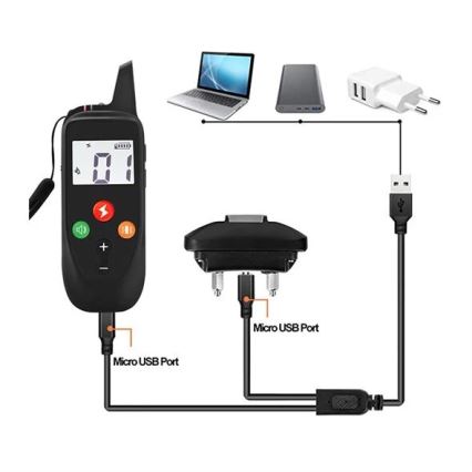 Elektrinis šunų dresūros antkaklis 52cm 500m 3,7V 300 mAh IP67