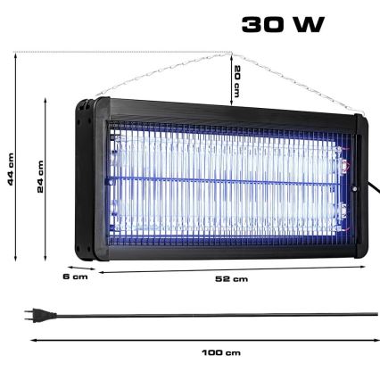 Elektrinis vabzdžių gaudyklė 2x15W/230V 120 m²