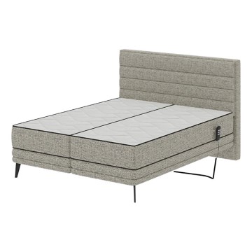 Elektriniu būdu reguliuojama minkšta lova su čiužiniais MILA 160x200 cm pilka