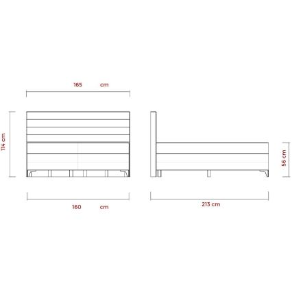 Elektriniu būdu reguliuojama minkšta lova su čiužiniais MILA 160x200 cm pilka