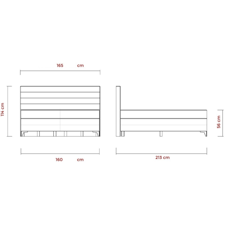 Elektriniu būdu reguliuojama minkšta lova su čiužiniais MILA 160x200 cm pilka