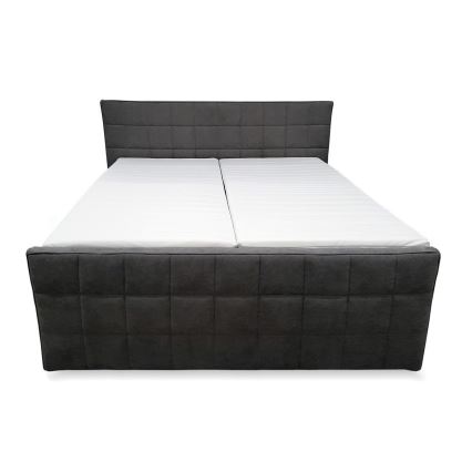 Elektriniu būdu reguliuojama minkšta lova su čiužiniu ir čiužinio užtiesalu HELEN 180x200 cm pilka