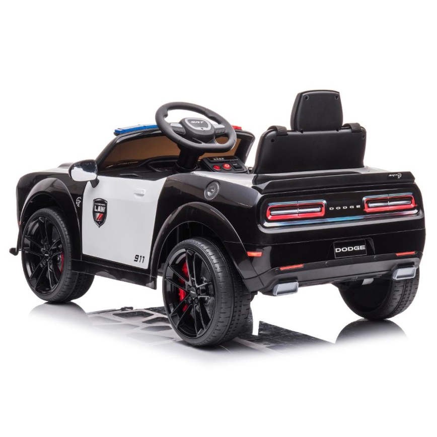 Elektromobilis Dodge Challenger Policijos automobilis 50W/4500 mAh  juoda/balta