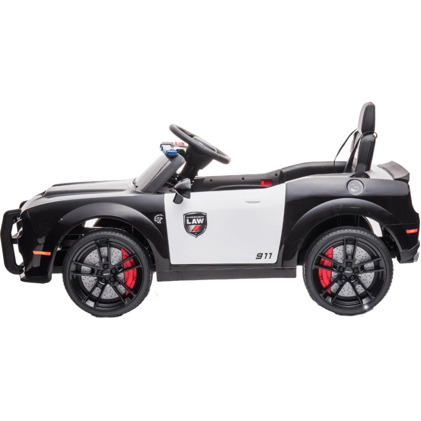 Elektromobilis Dodge Challenger Policijos automobilis 50W/4500 mAh  juoda/balta