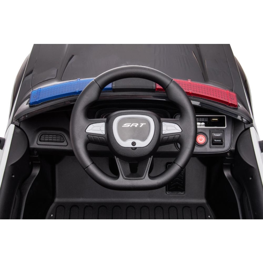 Elektromobilis Dodge Challenger Policijos automobilis 50W/4500 mAh  juoda/balta