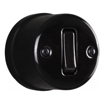 Elhard - keramikinis sieninis retro stiliaus paprastas jungiklis nr. 1/0 juodas
