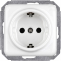 Elhard - keraminė retro rozetė namams be rėmelio SCHUKO 230 V balta