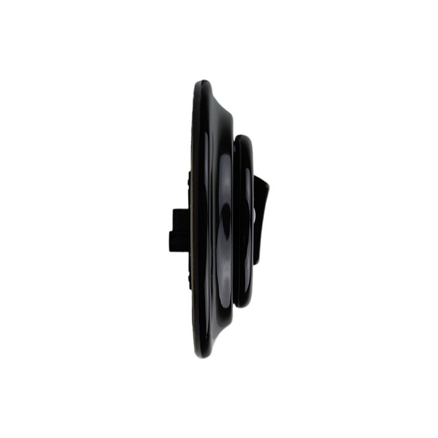 Elhard - Keraminis retro vienvietis jungiklis su rėmeliu Nr. 1 juodas