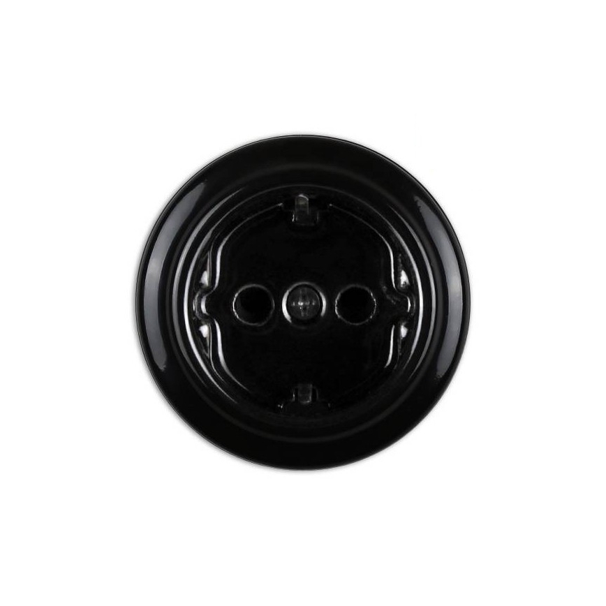 Elhard - sieninis keraminis retro SCHUKO lizdas 230 V, juodas