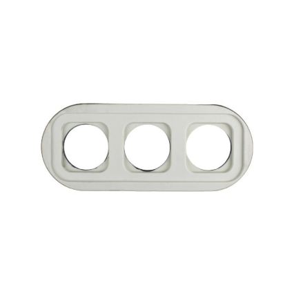 Elhard - Triguba keraminė retro namų rozetė su rėmeliu SCHUKO 230V balta