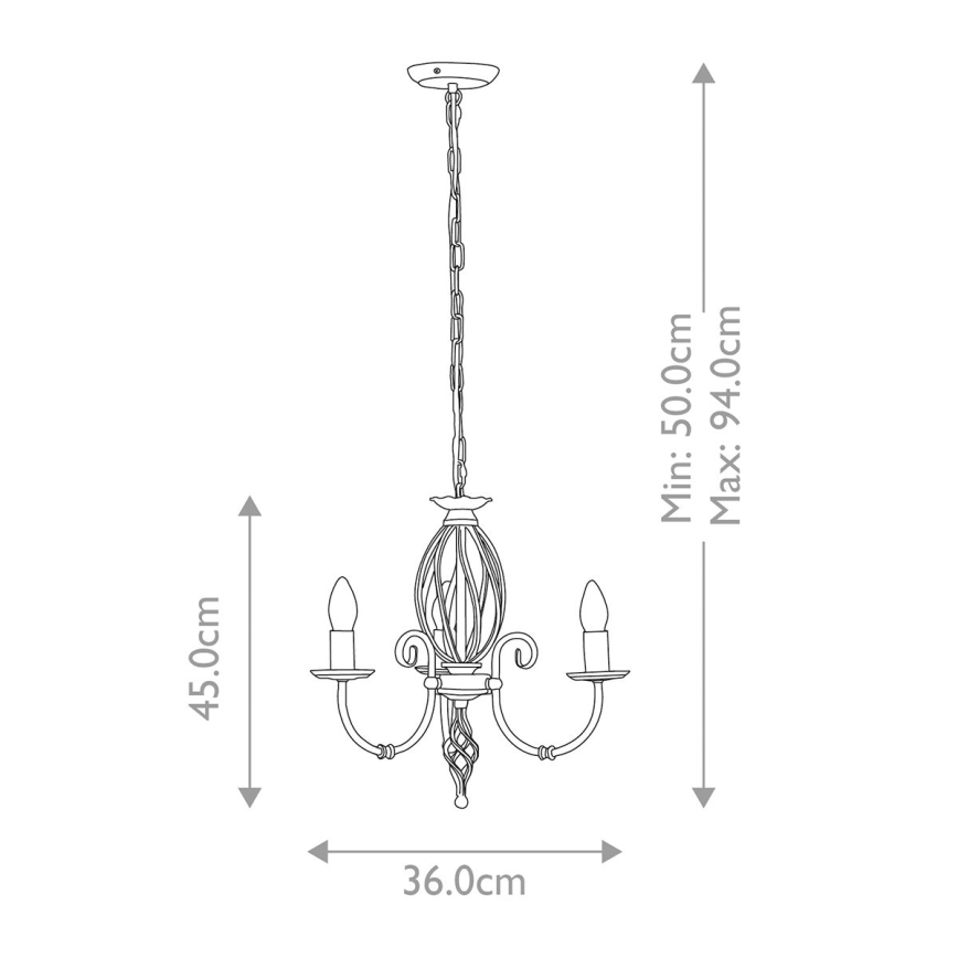 Elstead - Sietynas, kabinamas ant grandinės ARTISAN 3xE14/60W/230V