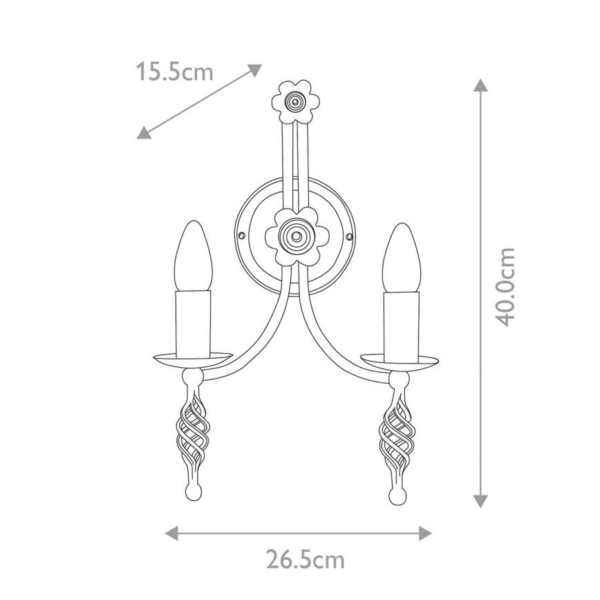 Elstead - Sieninis šviestuvas BELFRY 2xE14/60W/230V