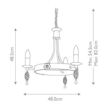 Elstead - Sietynas, kabinamas ant grandinės BELFRY 3xE14/60W/230V