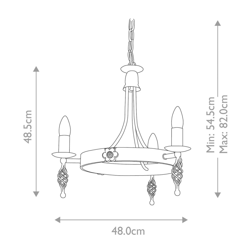 Elstead - Sietynas, kabinamas ant grandinės BELFRY 3xE14/60W/230V