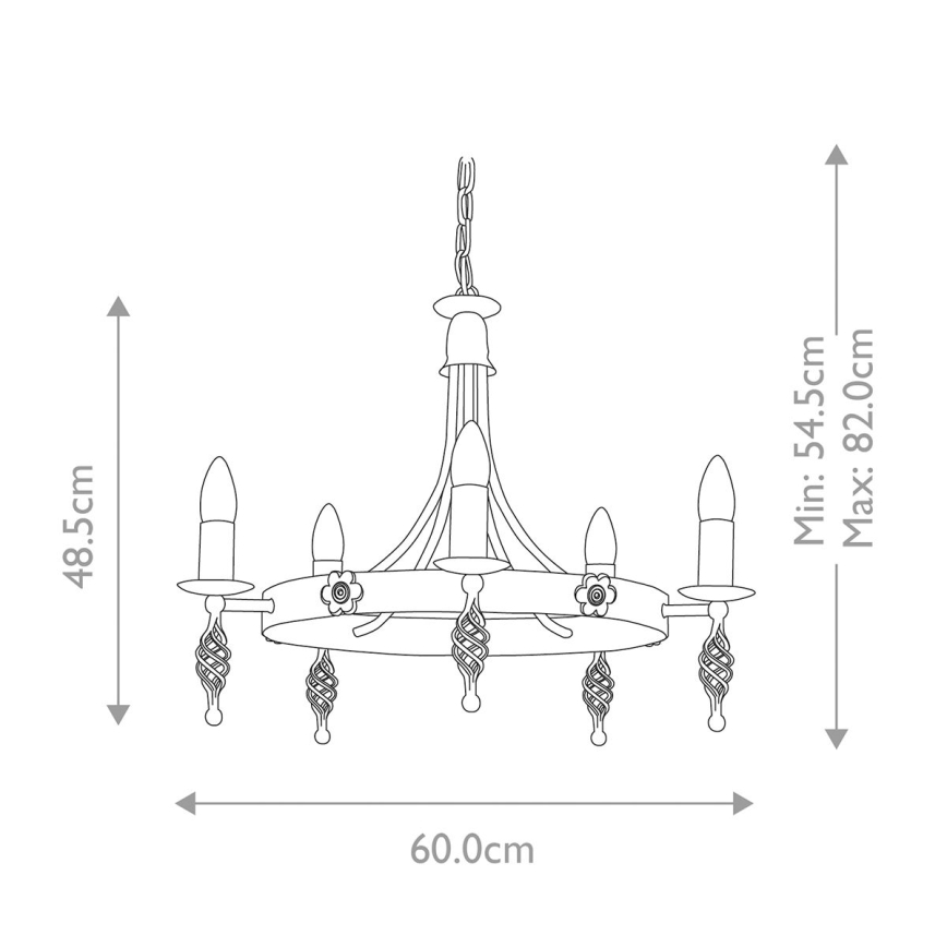 Elstead - Sietynas, kabinamas ant grandinės BELFRY 5xE14/60W/230V