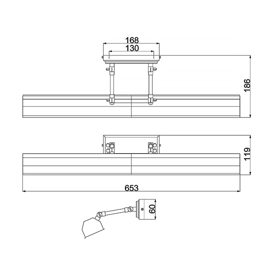 Elstead - Paveikslo šviestuvas CHAWTON 4xE14/40W/230V juoda