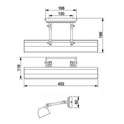 Elstead - Paveikslo šviestuvas CHAWTON 2xE14/40W/230V blizgus chromas