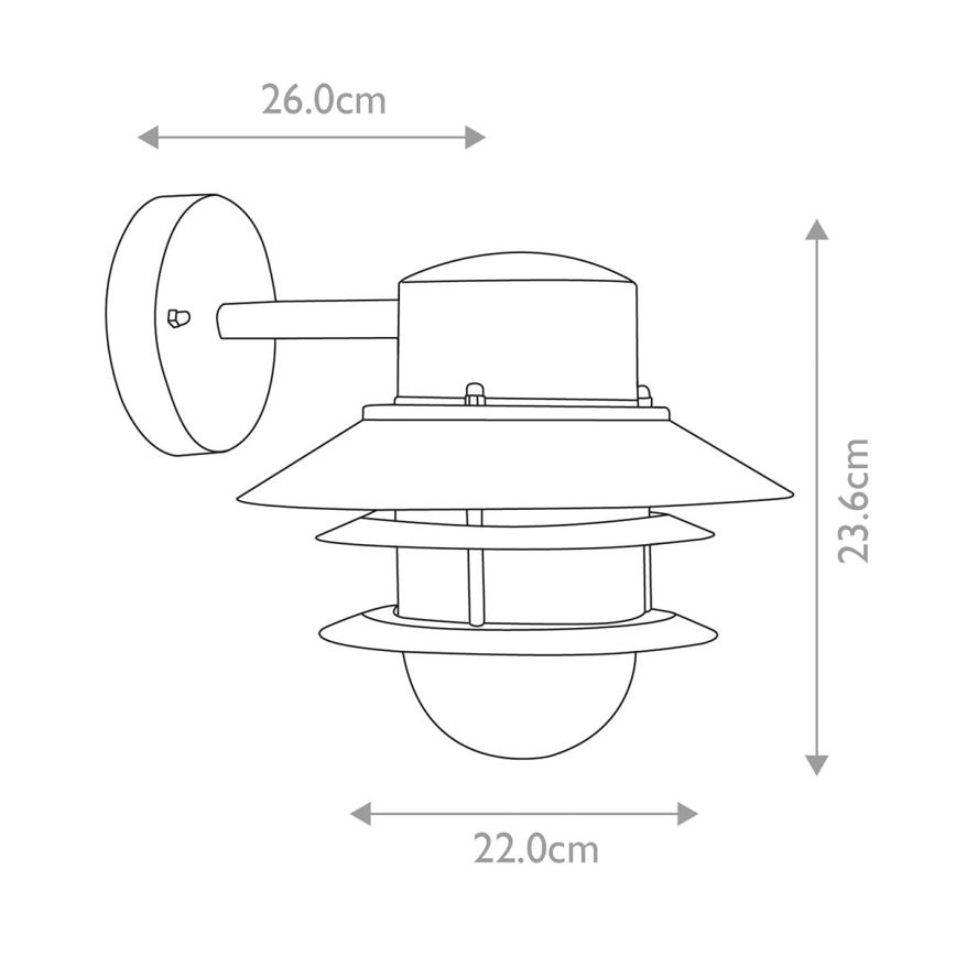 Elstead - Lauko sieninis šviestuvas COPENHAGEN 1xE27/60W/230V IP44