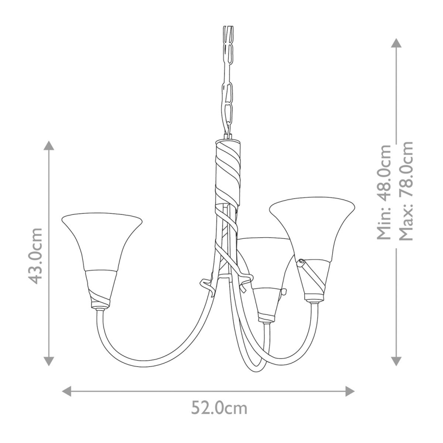 Elstead - Sietynas, kabinamas ant grandinės EMILY 3xE14/40W/230V