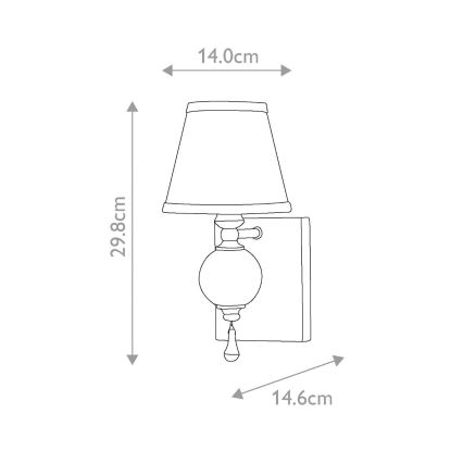 Elstead FE-ARGENTO1 - Sieninis šviestuvas ARGENTO 1xE14/60W/230V