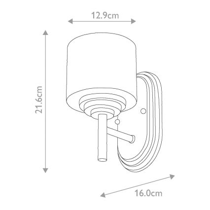 Elstead FE-MALIBU1-BATH - LED Vonios sieninis šviestuvas MALIBU 1xG9/3W/230V IP44