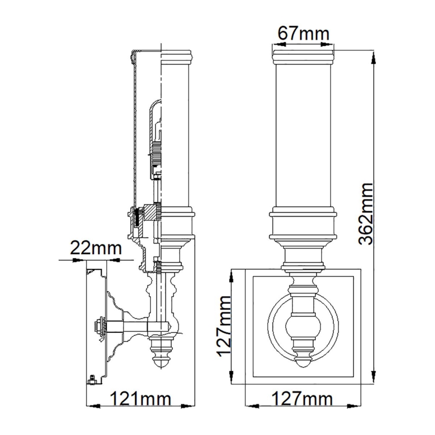 Elstead FE-PAYN-OR1-BATH - LED Vonios sieninis šviestuvas PAYNE 1xG9/3W/230V IP44
