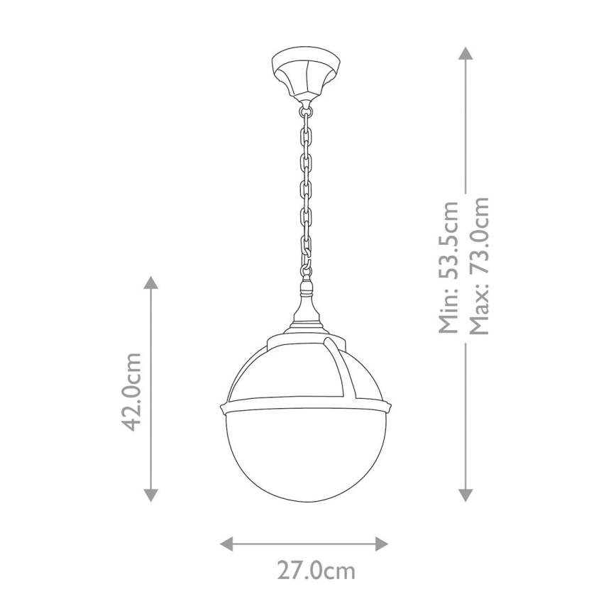 Elstead - Lauko sietynas, kabinamas ant grandinės GLENBEIGH 1xE27/60W/230V IP44