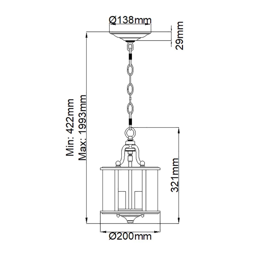 Elstead HK-GENTRY-P-S-PW - Sietynas ant grandinės GENTRY 3xE14/60W/230V
