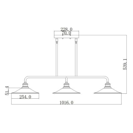 Elstead HK-RIGBY-ISLE-KZ - Sietynas ant stulpo RIGBY 3xE27/60W/230V