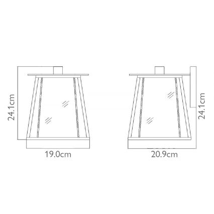 Elstead HK-WALKER2-S - Lauko sieninis šviestuvas WALKER 1xE27/100W/230V IP44