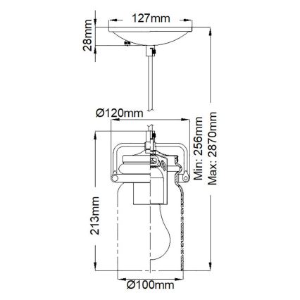 Elstead KL-BRINLEY-MP-OZ - Pakabinamas sietynas BRINLEY 1xE27/60W/230V antracitas