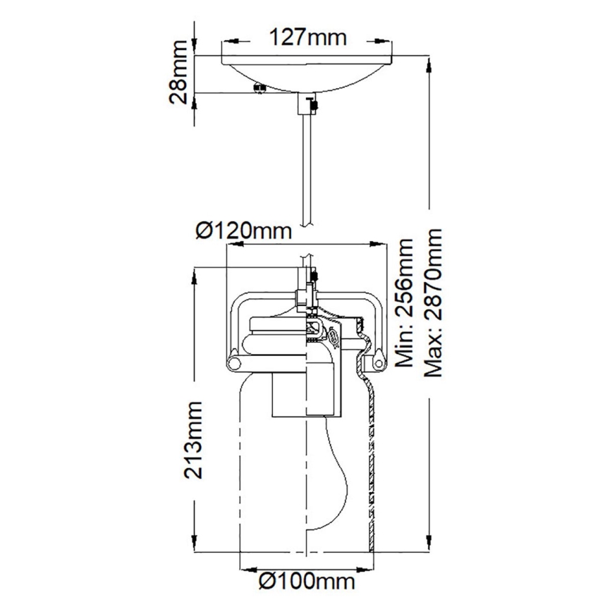 Elstead KL-BRINLEY-MP-OZ - Pakabinamas sietynas BRINLEY 1xE27/60W/230V antracitas