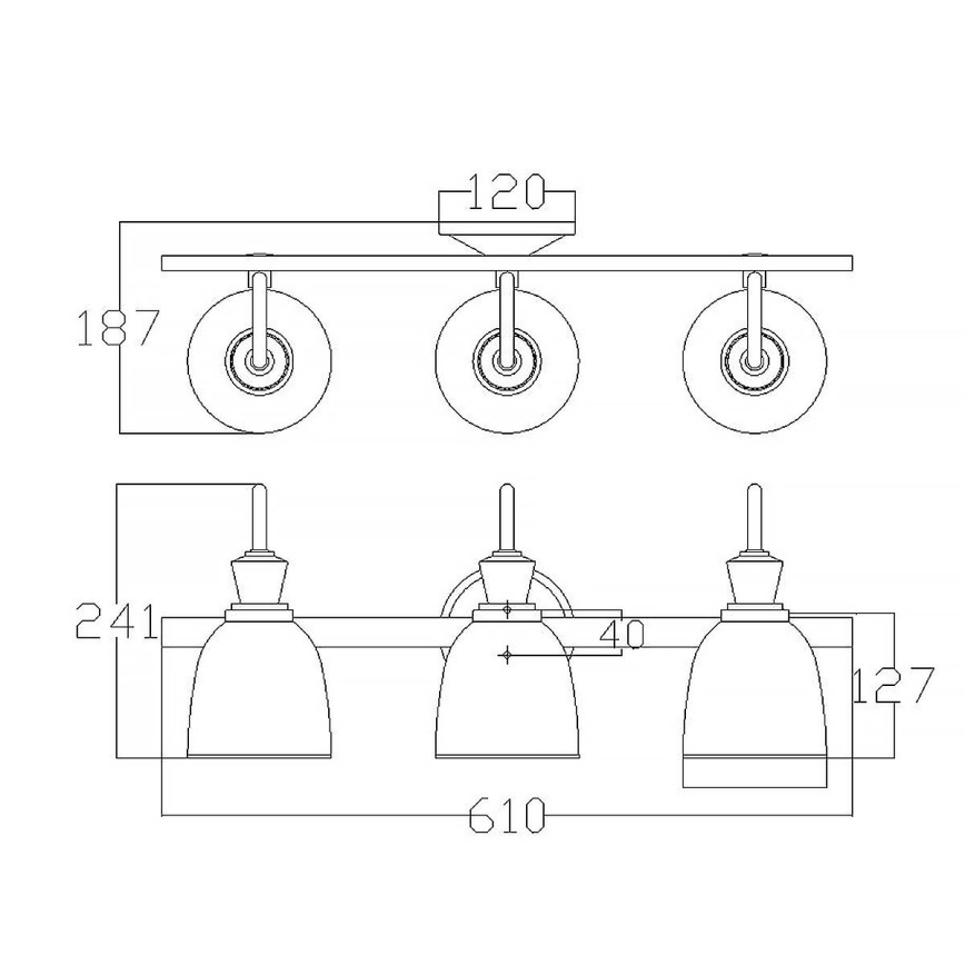 Elstead KL-CORA3-BATH - LED Vonios sieninis šviestuvas CORA 3xG9/3W/230V IP44