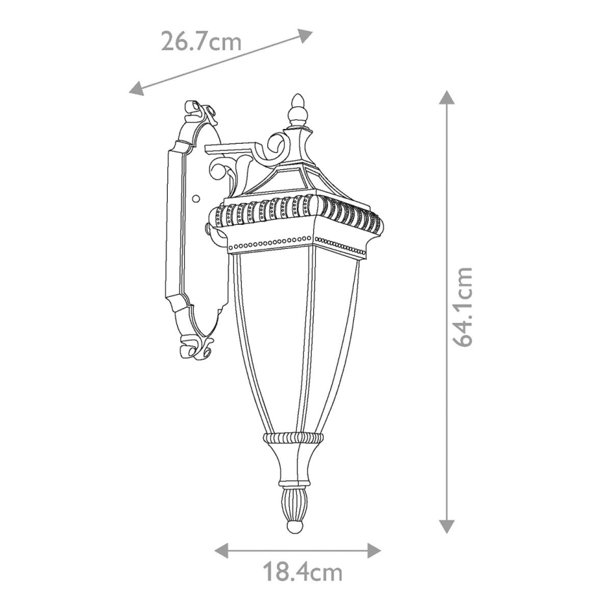 Elstead KL-VENETIAN2-M - Lauko sieninis šviestuvas VENETIAN 2xE14/60W/230V IP44