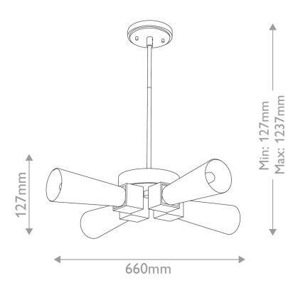 Elstead - Pakabinamas šviestuvas ant strypo KRISTY 4xE27/40W/230V vario spalvos