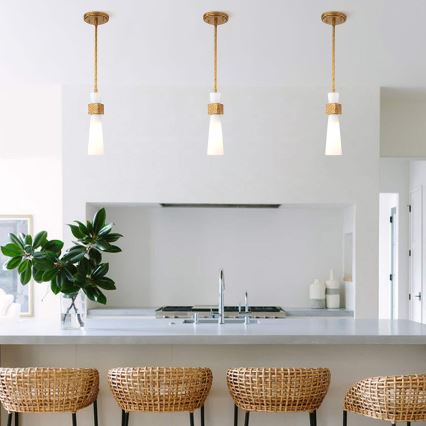 Elstead - Pakabinamas šviestuvas su strypu KRISTY 1xE27/40W/230V skersm. 15,2 cm, vario spalvos