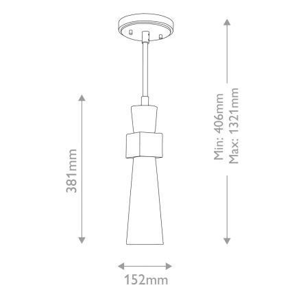 Elstead - Pakabinamas šviestuvas su strypu KRISTY 1xE27/40W/230V skersm. 15,2 cm, vario spalvos