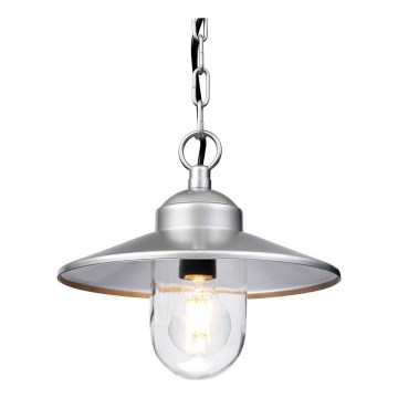 Elstead - Lauko pakabinamas šviestuvas ant grandinės KLAMPENBORG 1xE27/60W/230V IP44 matinis chromas