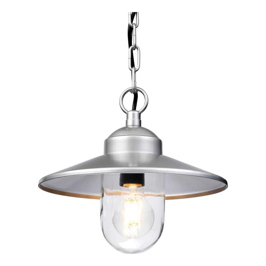 Elstead - Lauko pakabinamas šviestuvas ant grandinės KLAMPENBORG 1xE27/60W/230V IP44 matinis chromas