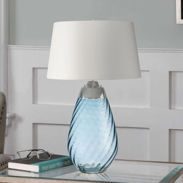 Elstead - LED stalinis šviestuvas LENA 1xE27/40W/230V + 1xGU10/7W 74 cm mėlyna/balta